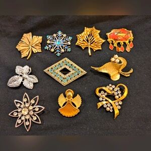 Lot Of 10 Brooches